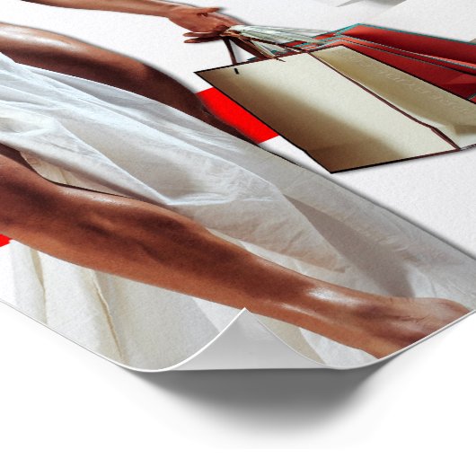 SlipperyJoe's kerstinkopen white paper spira Poster (Hoek)