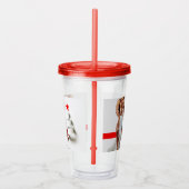 SlipperyJoe's Kerstinkopen wit papier spira Acryl Drinkbeker (Rechts)