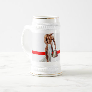 SlipperyJoe's Kerstinkopen wit papier spira Bierpul