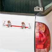 SlipperyJoe's Kerstinkopen wit papier spira Bumpersticker (Op Truck)
