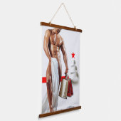 SlipperyJoe's Kerstinkopen wit papier spira Hangend Wandkleed (Gebogen)