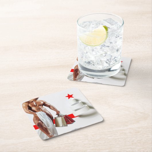 SlipperyJoe's Kerstinkopen wit papier spira Kartonnen Onderzetters (Insitu)