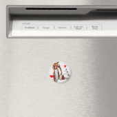 SlipperyJoe's kerstinkopen wit papier spira Magneet (Insitu (Vaatwasser))