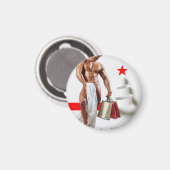 SlipperyJoe's kerstinkopen wit papier spira Magneet (Voorkant / Achterkant)