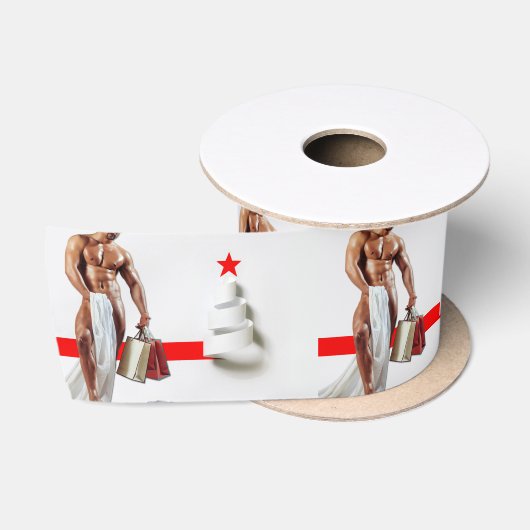 SlipperyJoe's kerstinkopen wit papier spira Satijnen Lint (Spoel)