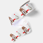 SlipperyJoe's kerstinkopen wit papier spira Satijnen Lint (Achterkant)