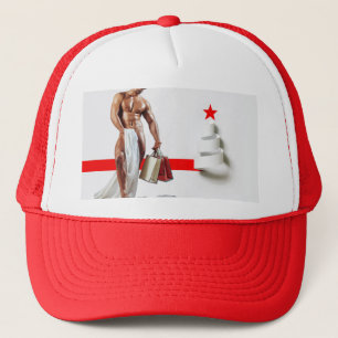 SlipperyJoe's Kerstinkopen wit papier spira Trucker Pet