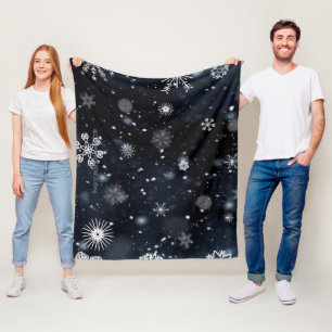 SlipperyJoe's Kerstmis winter magisch vredig bij Fleece Deken