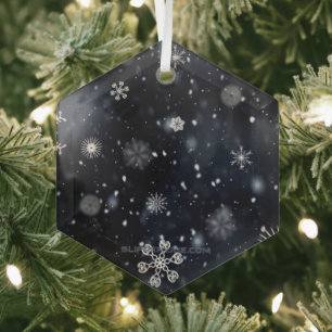 SlipperyJoe's Kerstmis winter magisch vredig bij Glas Ornament