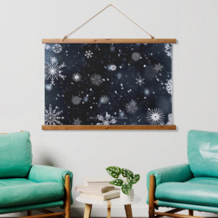 SlipperyJoe's Kerstmis winter magisch vredig bij Hangend Wandkleed