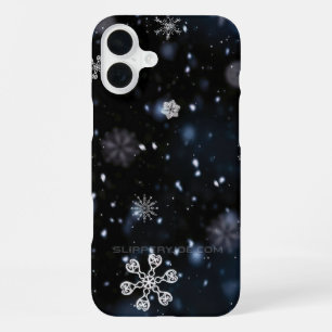 SlipperyJoe's Kerstmis winter magisch vredig bij iPhone 16 Plus Hoesje