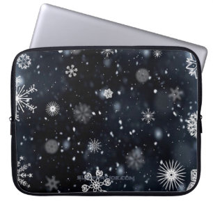 SlipperyJoe's Kerstmis winter magisch vredig bij Laptop Sleeve