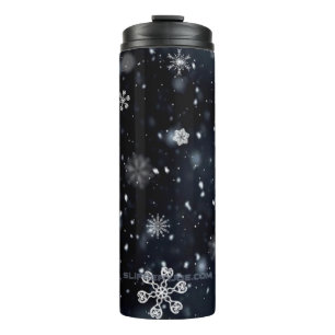 SlipperyJoe's Kerstmis winter magisch vredig bij Thermosbeker