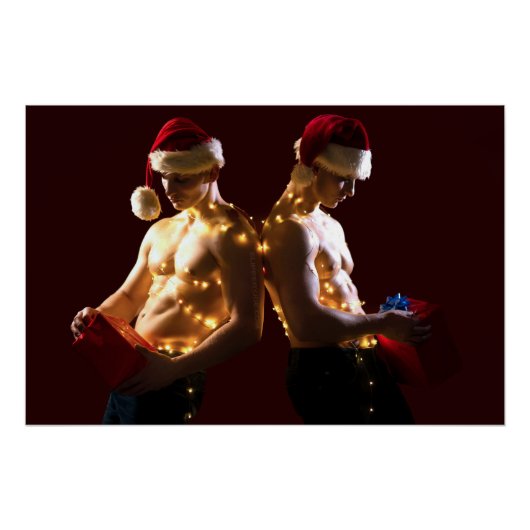SlipperyJoe's kerstvioolloze mannen feestdag Perfect Poster (Voorkant)