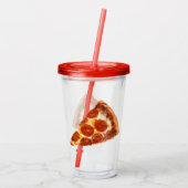 SlipperyJoe's klassieke pepperoni pizza gesmolten Acryl Drinkbeker (Achterkant)