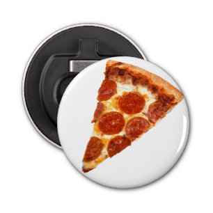 SlipperyJoe's klassieke pepperoni pizza gesmolten Button Flesopener