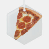 SlipperyJoe's klassieke pepperoni pizza gesmolten Glas Ornament (Voorkant)