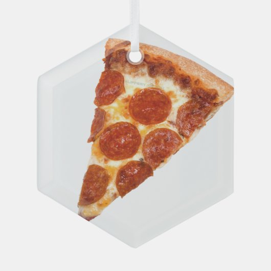 SlipperyJoe's klassieke pepperoni pizza gesmolten Glas Ornament (Voorkant)