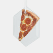 SlipperyJoe's klassieke pepperoni pizza gesmolten Glas Ornament (Voorkant links)