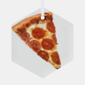 SlipperyJoe's klassieke pepperoni pizza gesmolten Glas Ornament (Achterkant)