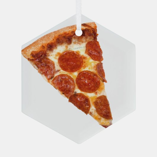 SlipperyJoe's klassieke pepperoni pizza gesmolten Glas Ornament (Achterkant)