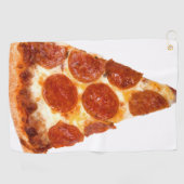 SlipperyJoe's klassieke pepperoni pizza gesmolten Golfhanddoek (Horizontaal)