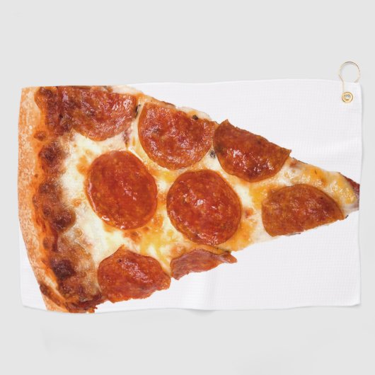 SlipperyJoe's klassieke pepperoni pizza gesmolten Golfhanddoek (Horizontaal)