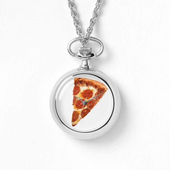SlipperyJoe's klassieke pepperoni pizza gesmolten Horloge (Voorkant)