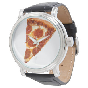 SlipperyJoe's klassieke pepperoni pizza gesmolten Horloge