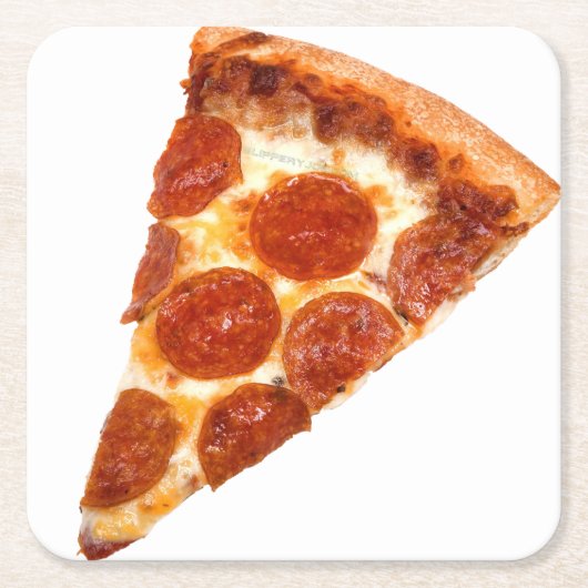 SlipperyJoe's klassieke pepperoni pizza gesmolten Kartonnen Onderzetters (Voorkant)