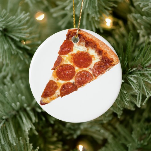 SlipperyJoe's klassieke pepperoni pizza gesmolten Keramisch Ornament (Boom)