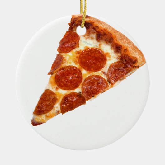 SlipperyJoe's klassieke pepperoni pizza gesmolten Keramisch Ornament (Voorkant)
