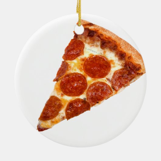 SlipperyJoe's klassieke pepperoni pizza gesmolten Keramisch Ornament (Achterkant)