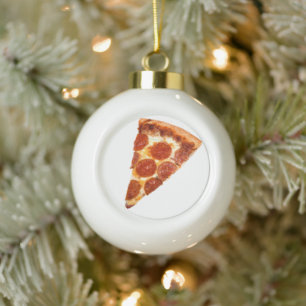 SlipperyJoe's klassieke pepperoni pizza gesmolten Keramische Bal Ornament