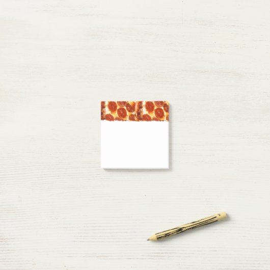 SlipperyJoe's klassieke pepperoni pizza gesmolten Post-it® Notes (Op bureau)
