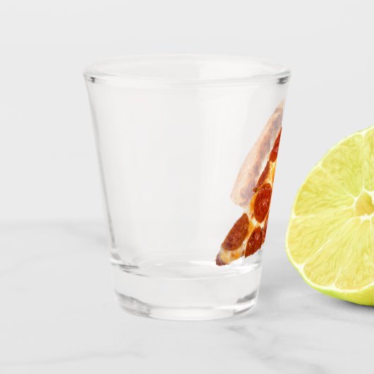 SlipperyJoe's klassieke pepperoni pizza gesmolten Shot Glas (Links)