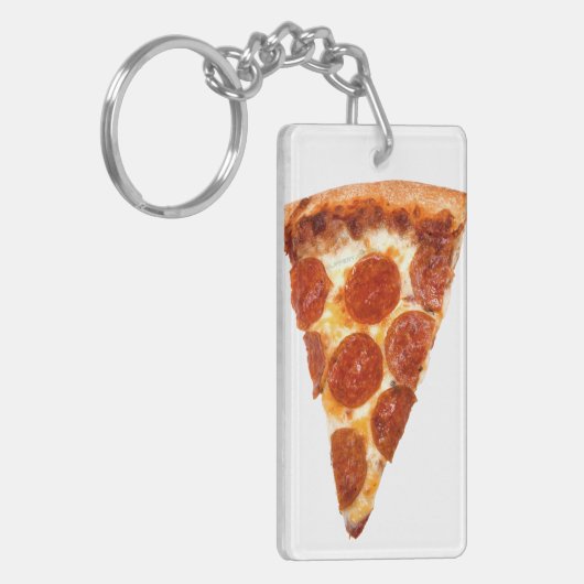 SlipperyJoe's klassieke pepperoni pizza gesmolten Sleutelhanger (Voorkant Links)