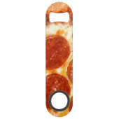 SlipperyJoe's klassieke pepperoni pizza gesmolten Speed Flessenopener (Achterkant)