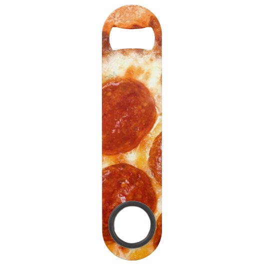 SlipperyJoe's klassieke pepperoni pizza gesmolten Speed Flessenopener (Achterkant)