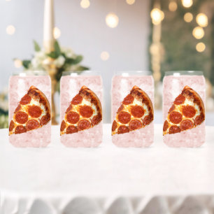 SlipperyJoe's klassieke pepperoni pizzapunt gesmol Blikvorm Glas