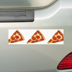 SlipperyJoe's klassieke pepperoni pizzapunt gesmol Bumpersticker