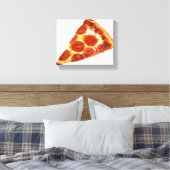 SlipperyJoe's klassieke pepperoni pizzapunt gesmol Canvas Afdruk (Insitu (Slaapkamer))