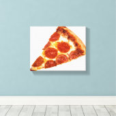 SlipperyJoe's klassieke pepperoni pizzapunt gesmol Canvas Afdruk (Insitu (Houten vloer))