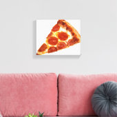 SlipperyJoe's klassieke pepperoni pizzapunt gesmol Canvas Afdruk (Insitu (Woonkamer))