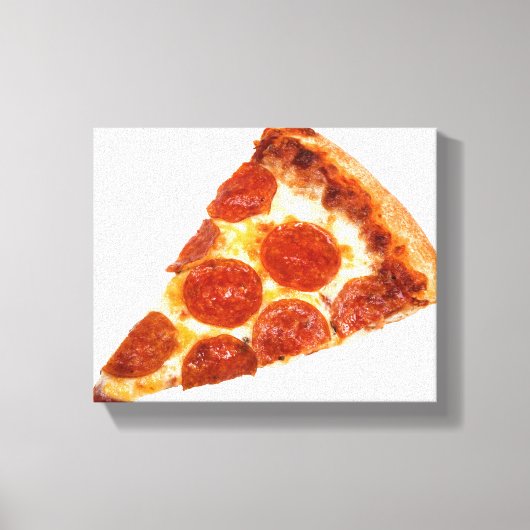 SlipperyJoe's klassieke pepperoni pizzapunt gesmol Canvas Afdruk (Voorkant)