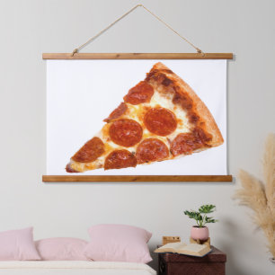 SlipperyJoe's klassieke pepperoni pizzapunt gesmol Hangend Wandkleed