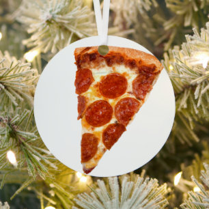 SlipperyJoe's klassieke pepperoni pizzapunt gesmol Metalen Ornament