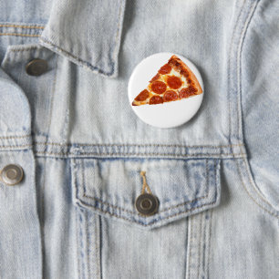 SlipperyJoe's klassieke pepperoni pizzapunt gesmol Ronde Button 5,7 Cm