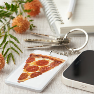 SlipperyJoe's klassieke pepperoni pizzapunt gesmol Sleutelhanger