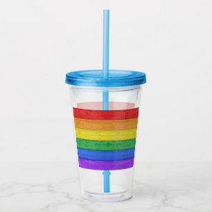 SlipperyJoe's klassieke regenboog tactiele handgem Acryl Drinkbeker